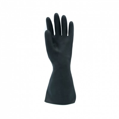 Black rubber long work gloves guantes de latex negros latex work gloves for concrete block handling ceramics industry