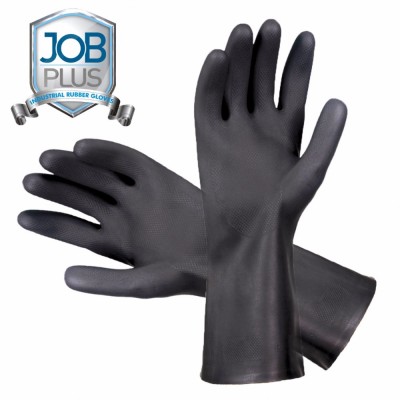 Factory direct supply great durability safety work guantes de latex negros black industrial latex gloves