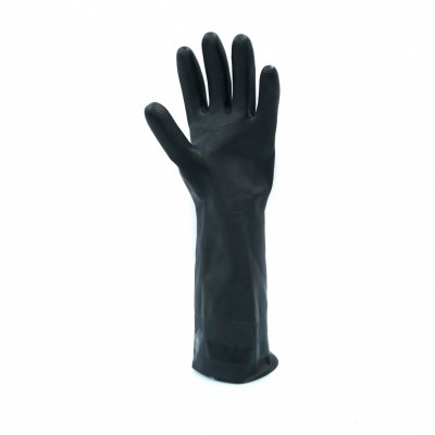 Black neoprene rubber gloves guantes de neoprene negros for critical waste handling strongest chemical protection